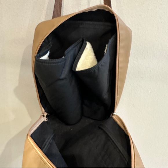 Jon Hart | Khaki Insulated Tote w/ Sherpa Bottle Sleeves champagne tote wine bag - Picture 8 of 12